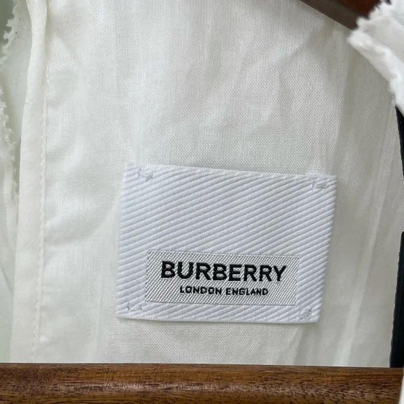 Burberry Burberry White Ruffled Women's Dress Size L / US 10 / IT 46 - 3 Thumbnail