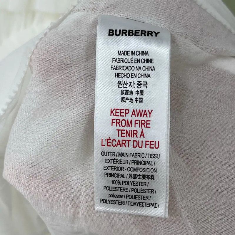 Burberry Burberry White Ruffled Women's Dress Size L / US 10 / IT 46 - 4 Thumbnail