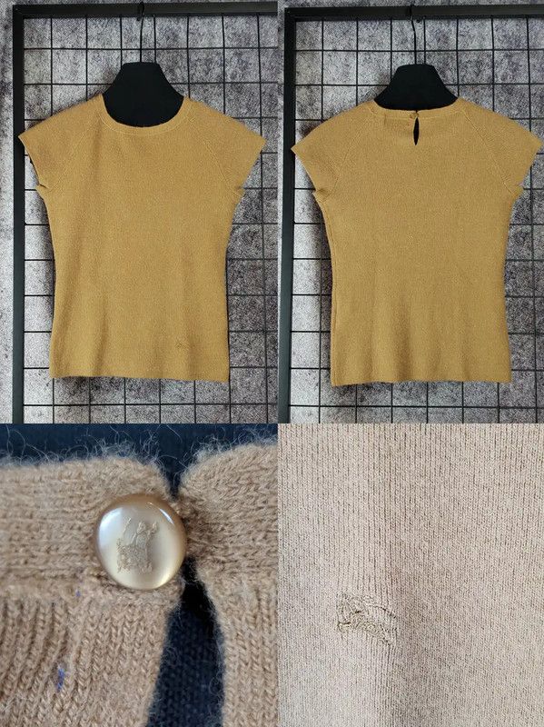 Burberry Burberry Camel Wool Knit Short Sleeve Top Size M / US 6-8 / IT 42-44 - 2 Thumbnail