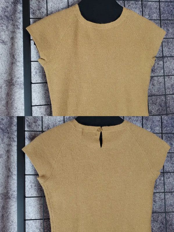 Burberry Burberry Camel Wool Knit Short Sleeve Top Size M / US 6-8 / IT 42-44 - 3 Thumbnail