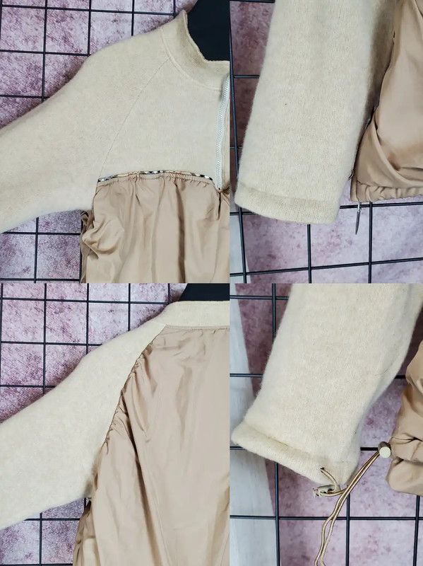 Burberry Burberry Khaki Wool Logo Long Sleeve Sweatshirt Size L / US 10 / IT 46 - 7 Thumbnail