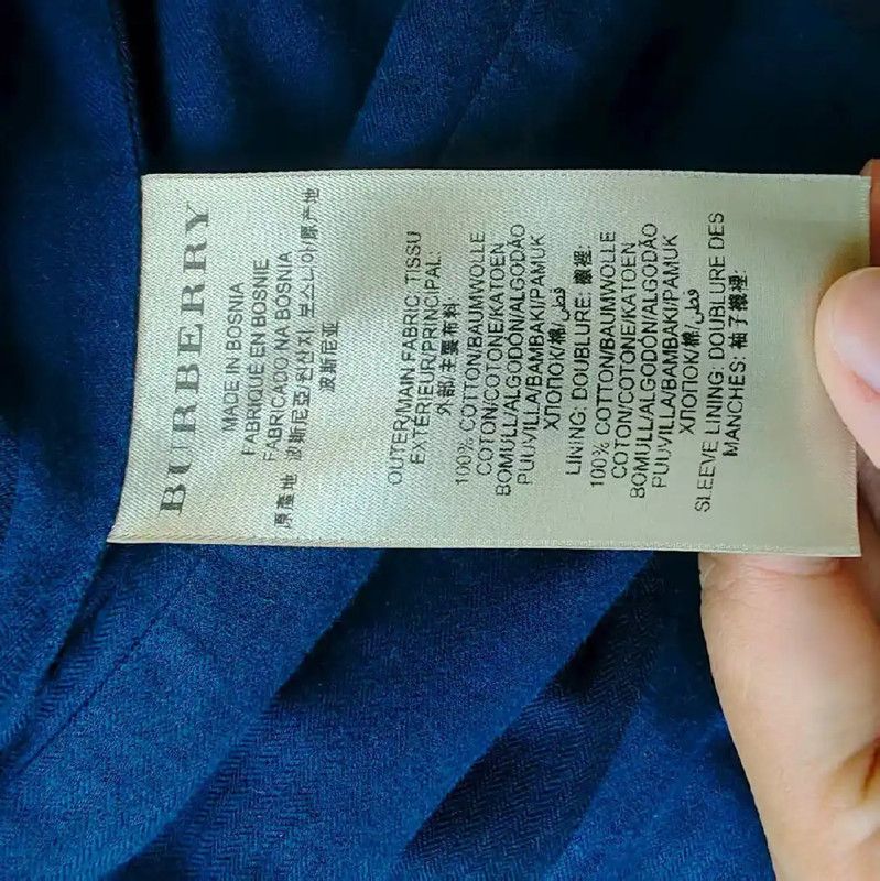 Burberry Burberry Women's Navy Cotton Trench Coat Size L / US 10 / IT 46 - 6 Thumbnail
