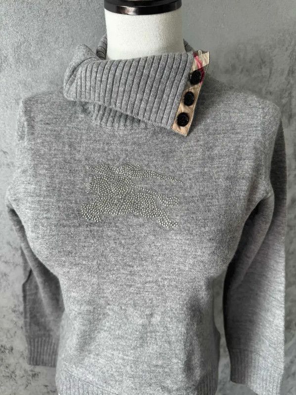 Burberry Burberry Gray Wool Blend Women's Knit Sweater Size S / US 4 / IT 40 - 2 Thumbnail