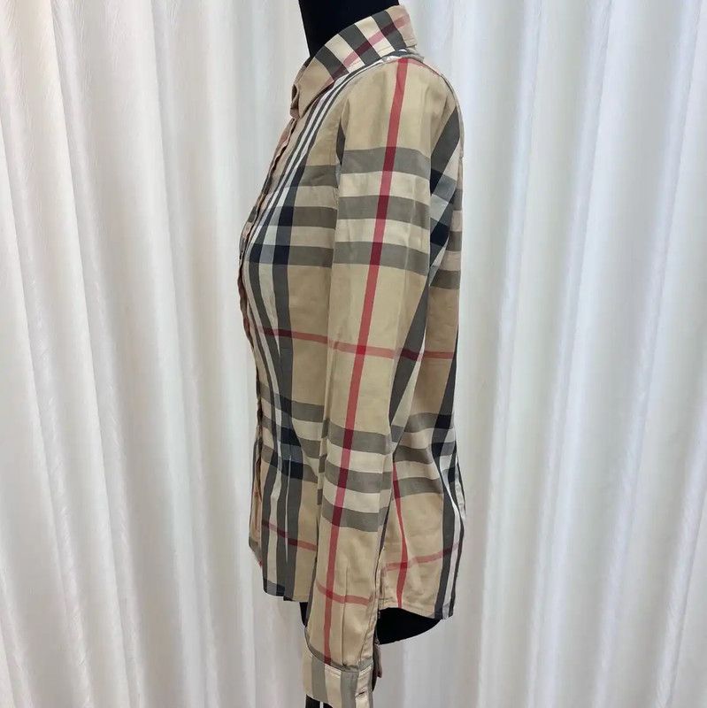 Burberry Burberry Beige Check Long Sleeve Shirt Size XS / US 0-2 / IT 36-38 - 5 Thumbnail