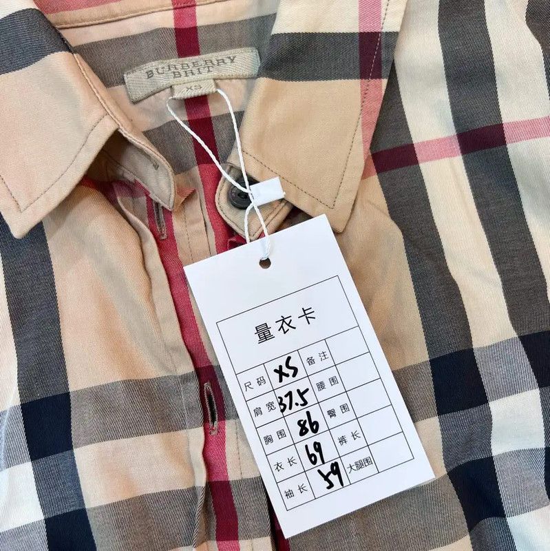 Burberry Burberry Beige Check Long Sleeve Shirt Size XS / US 0-2 / IT 36-38 - 6 Thumbnail