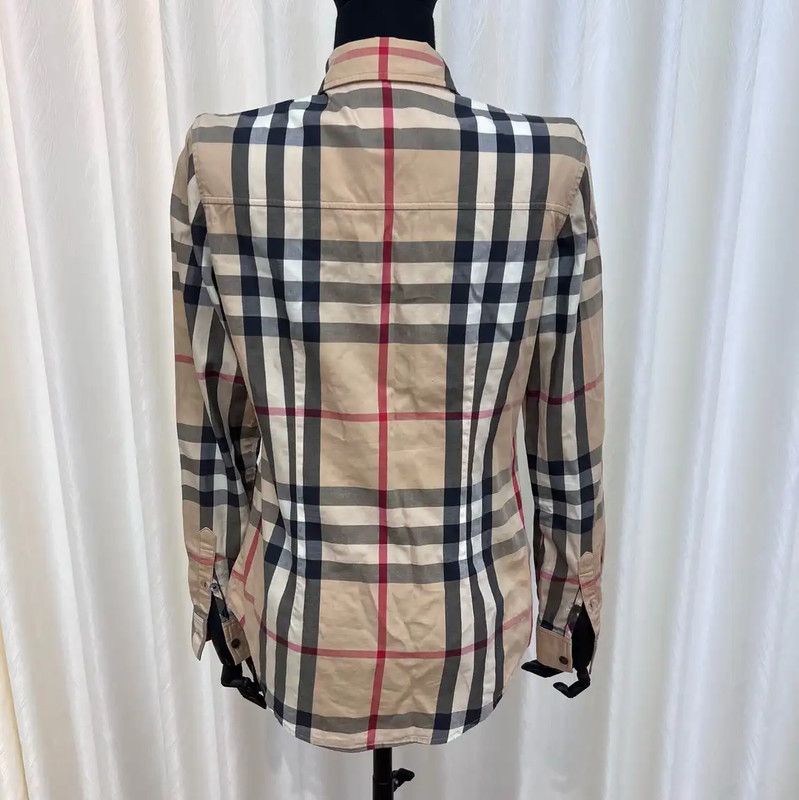Burberry Burberry Beige Check Long Sleeve Shirt Size XS / US 0-2 / IT 36-38 - 4 Thumbnail