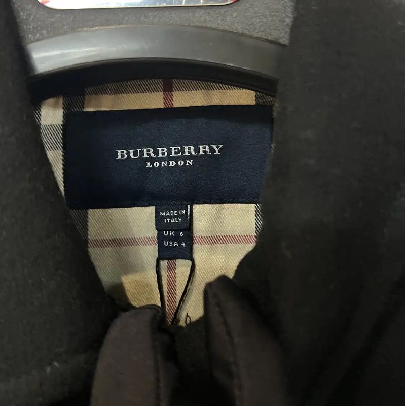 Burberry Burberry Black Wool Blend Women's Trench Coat Size S / US 4 / IT 40 - 4 Thumbnail
