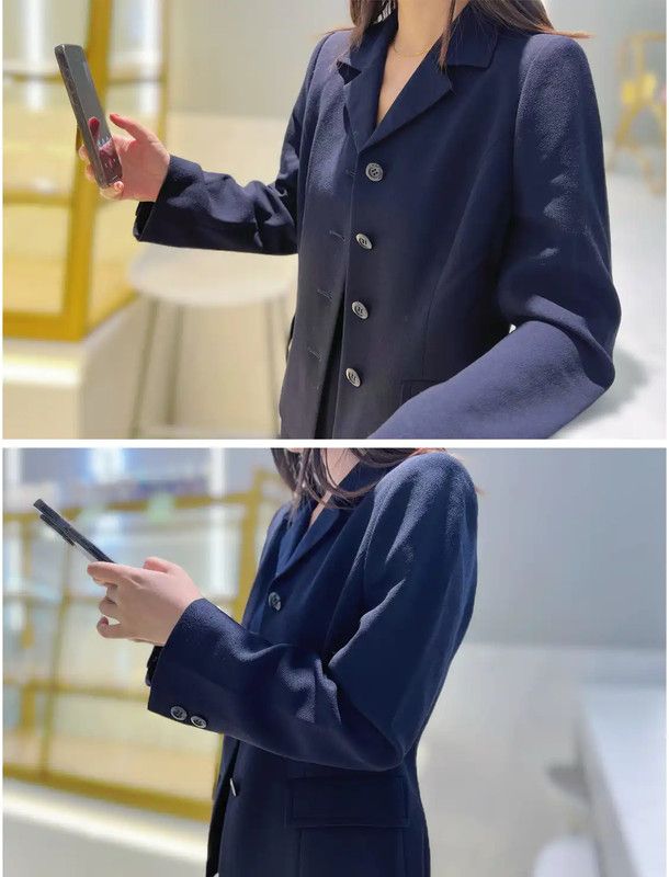 Burberry Burberry Women's Navy Wool Blazer and Skirt Set Size ONE SIZE - 2 Thumbnail