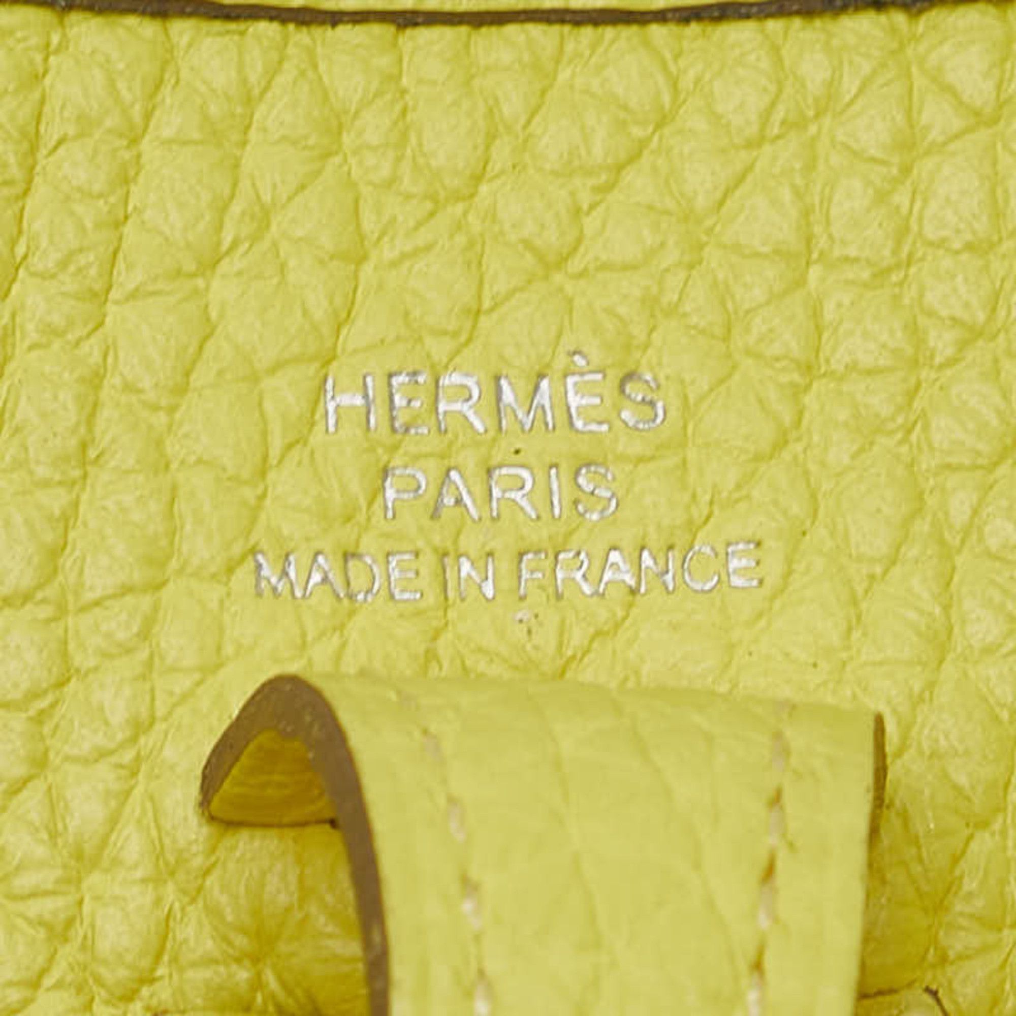 Hermes Hermes Hermès Evelyn TPM Shoulder Bag in Lime with Silver Hardware and Taurillon Clemence Leather, Women's Size ONE SIZE - 9 Thumbnail
