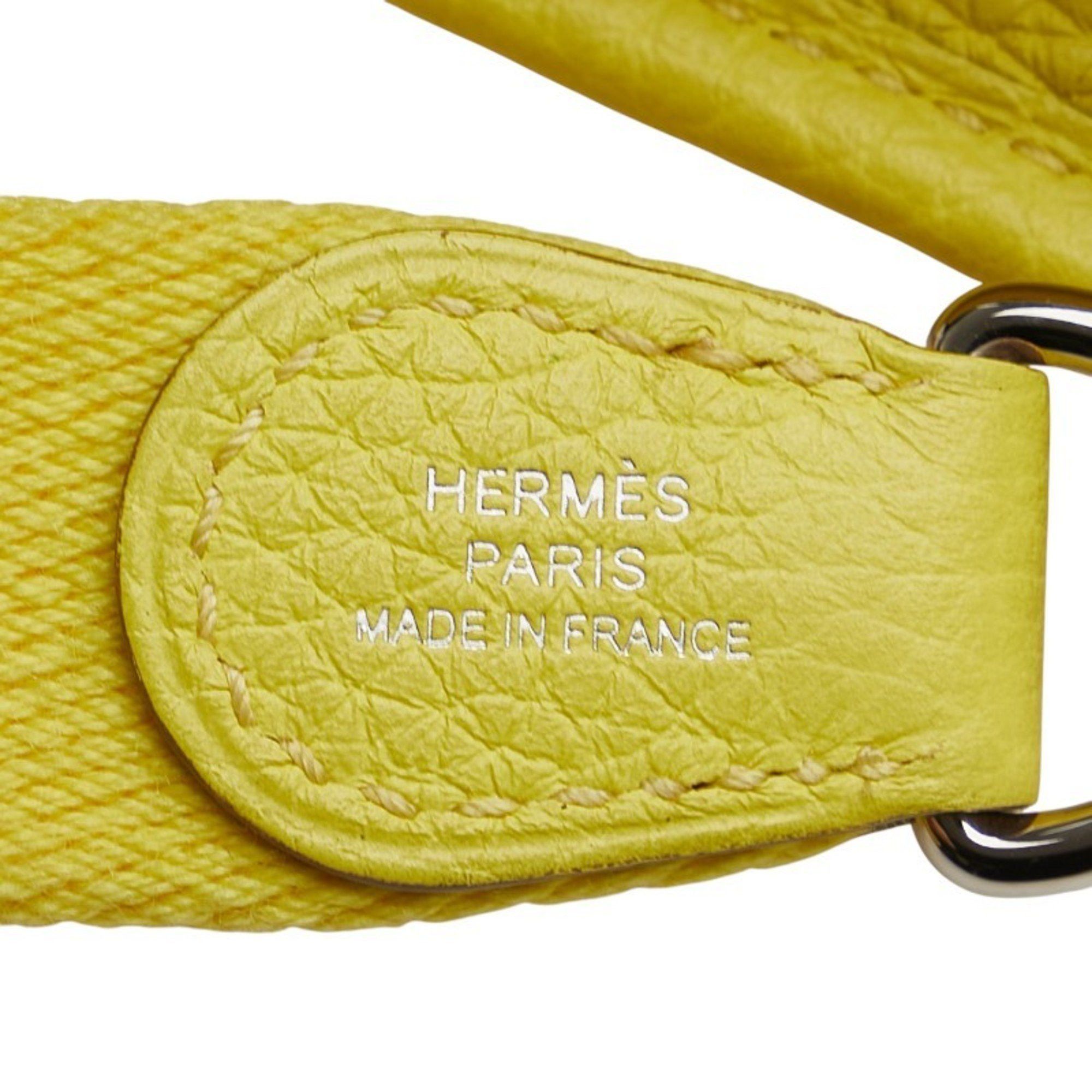 Hermes Hermes Hermès Evelyn TPM Shoulder Bag in Lime with Silver Hardware and Taurillon Clemence Leather, Women's Size ONE SIZE - 11 Thumbnail