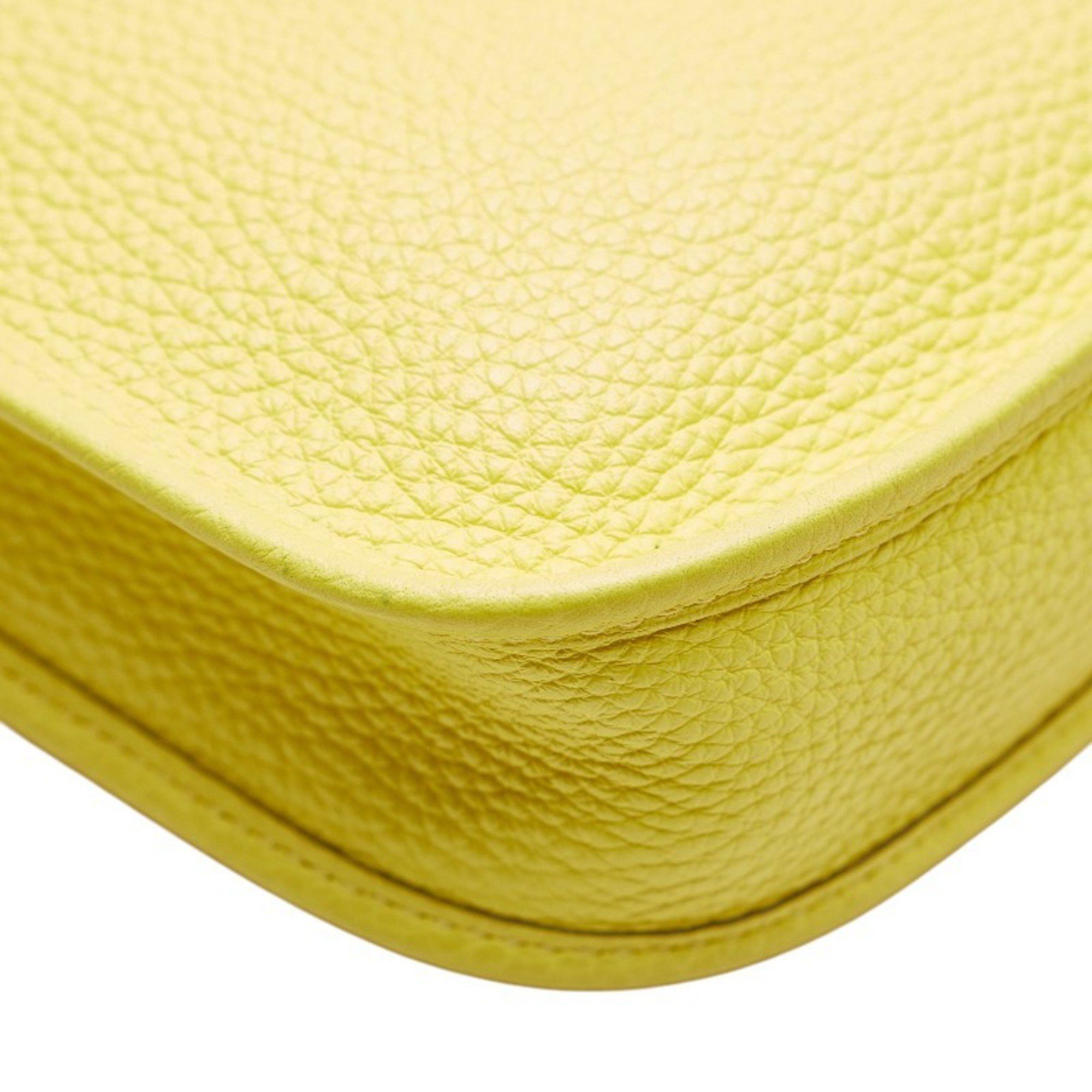Hermes Hermes Hermès Evelyn TPM Shoulder Bag in Lime with Silver Hardware and Taurillon Clemence Leather, Women's Size ONE SIZE - 6 Thumbnail