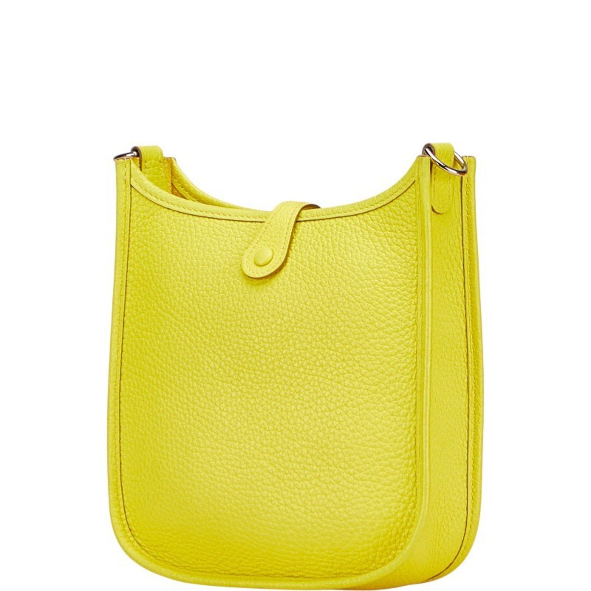 Hermes Hermes Hermès Evelyn TPM Shoulder Bag in Lime with Silver Hardware and Taurillon Clemence Leather, Women's Size ONE SIZE - 2 Thumbnail