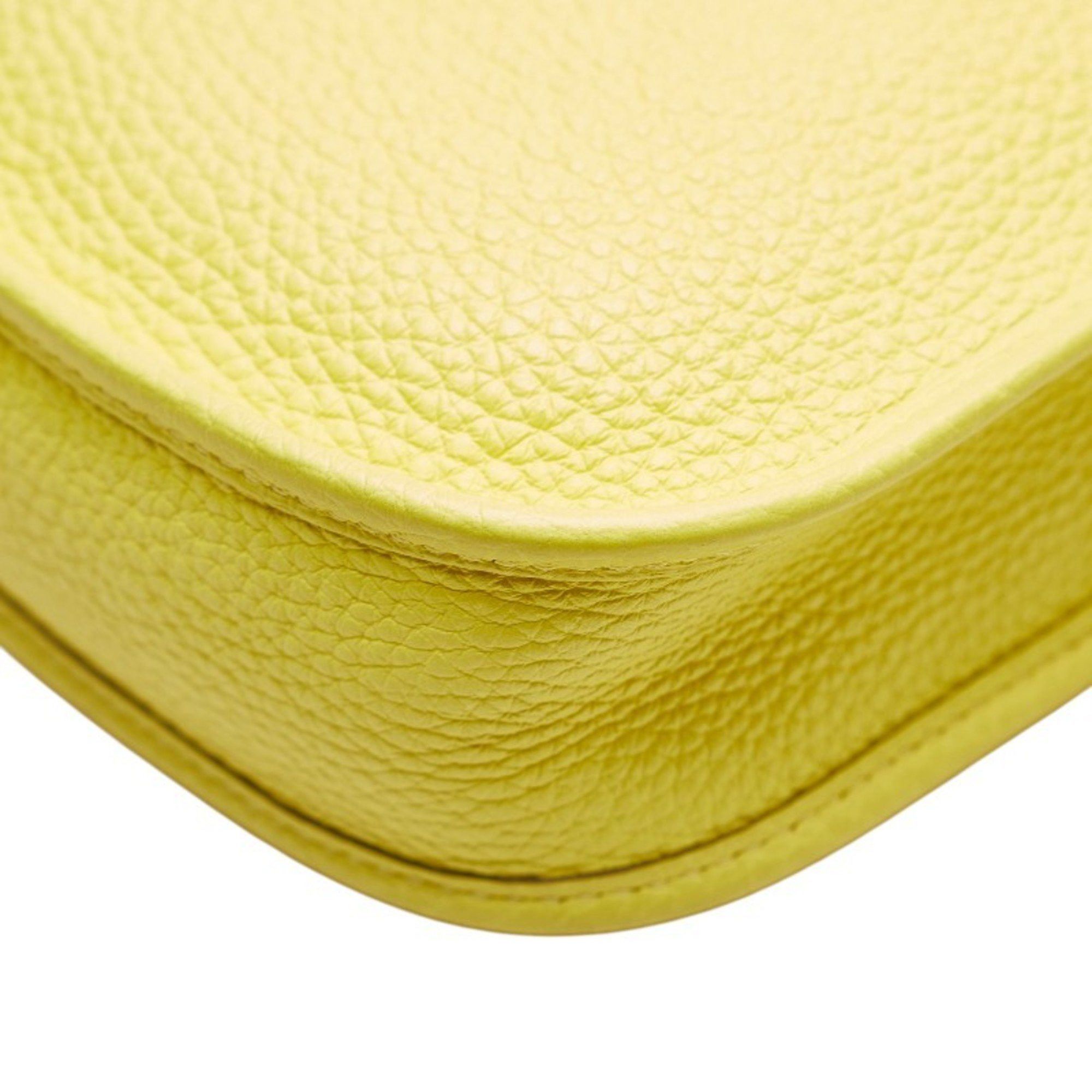 Hermes Hermes Hermès Evelyn TPM Shoulder Bag in Lime with Silver Hardware and Taurillon Clemence Leather, Women's Size ONE SIZE - 7 Thumbnail