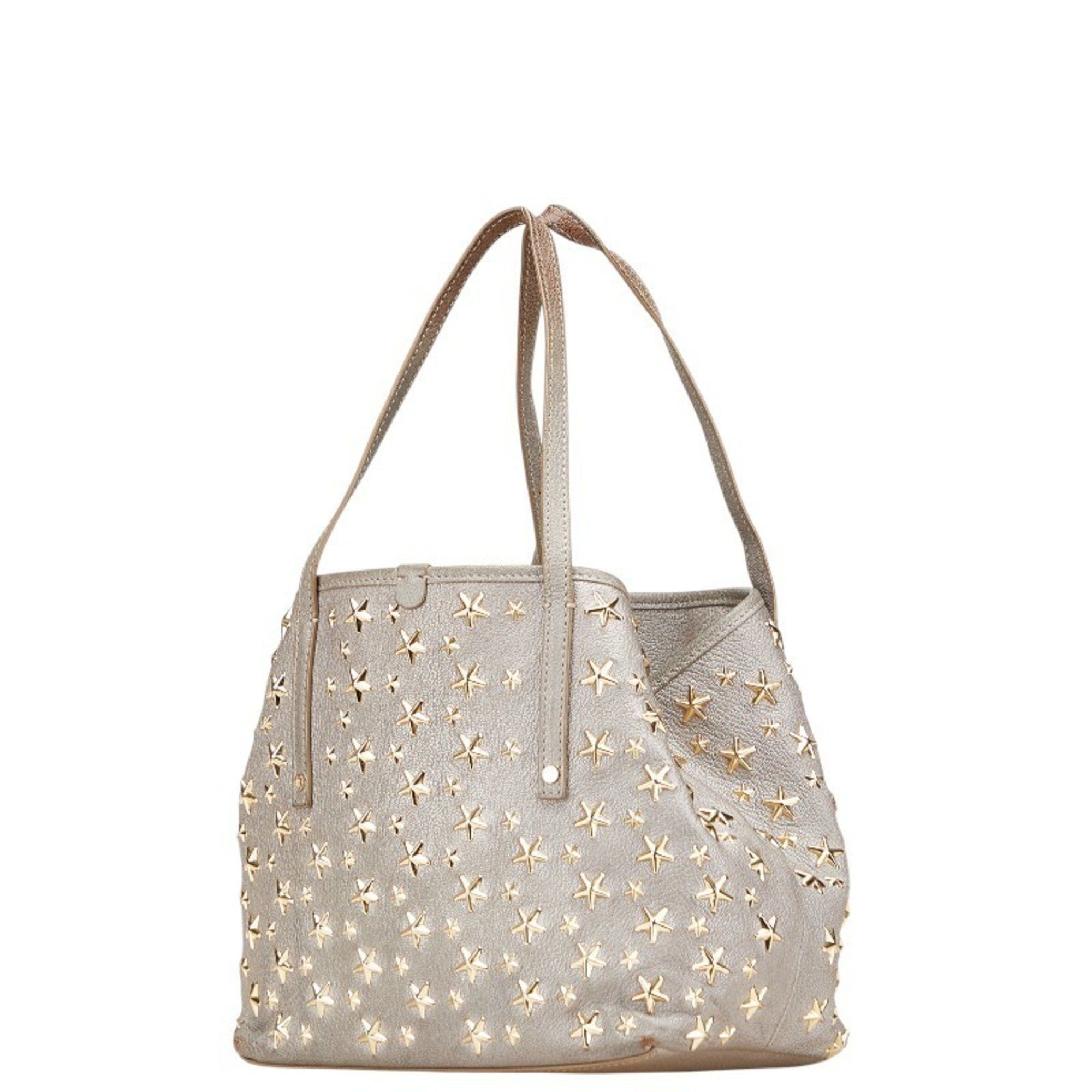 Jimmy Choo Jimmy Choo Sasha S Star Stud Handbag Tote Bag in Gray and Gold Leather for Women Size ONE SIZE - 2 Thumbnail