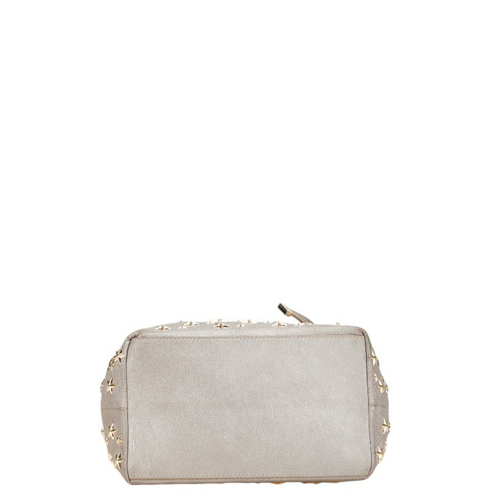 Jimmy Choo Jimmy Choo Sasha S Star Stud Handbag Tote Bag in Gray and Gold Leather for Women Size ONE SIZE - 3 Thumbnail