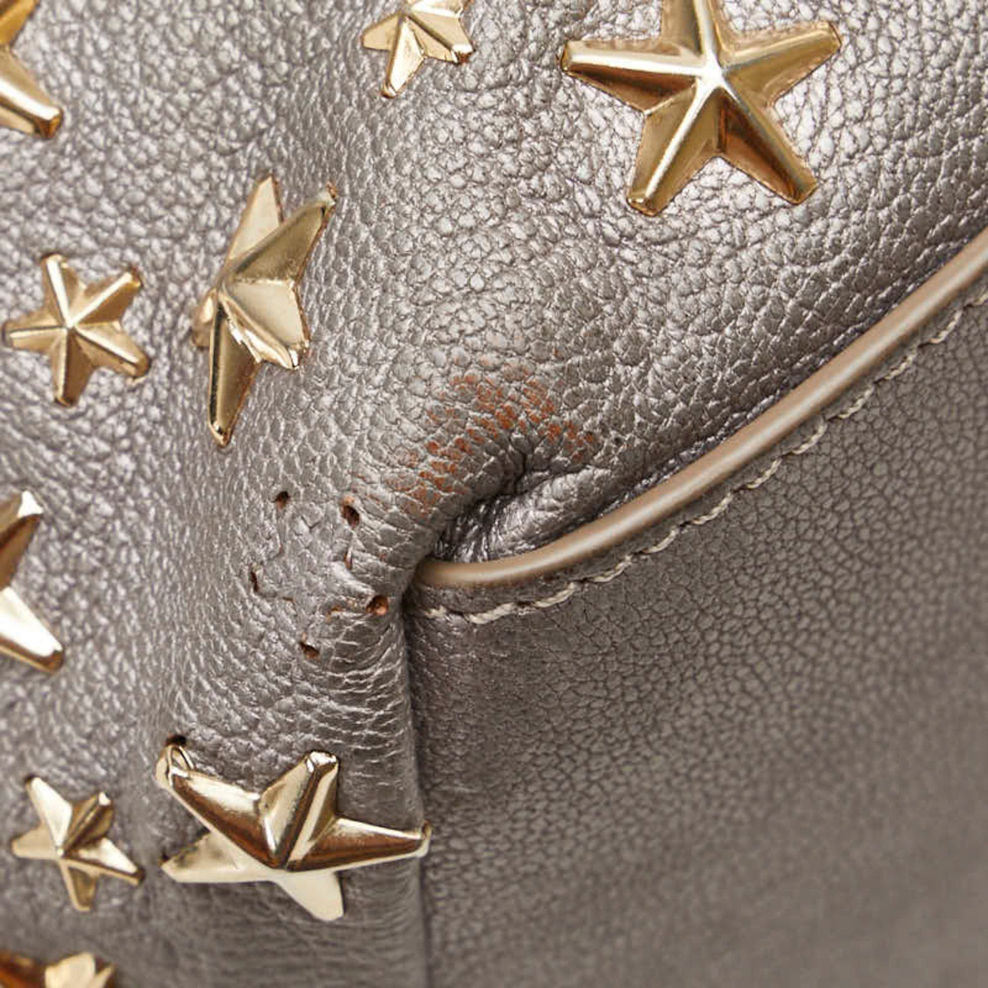 Jimmy Choo Jimmy Choo Sasha S Star Stud Handbag Tote Bag in Gray and Gold Leather for Women Size ONE SIZE - 5 Thumbnail