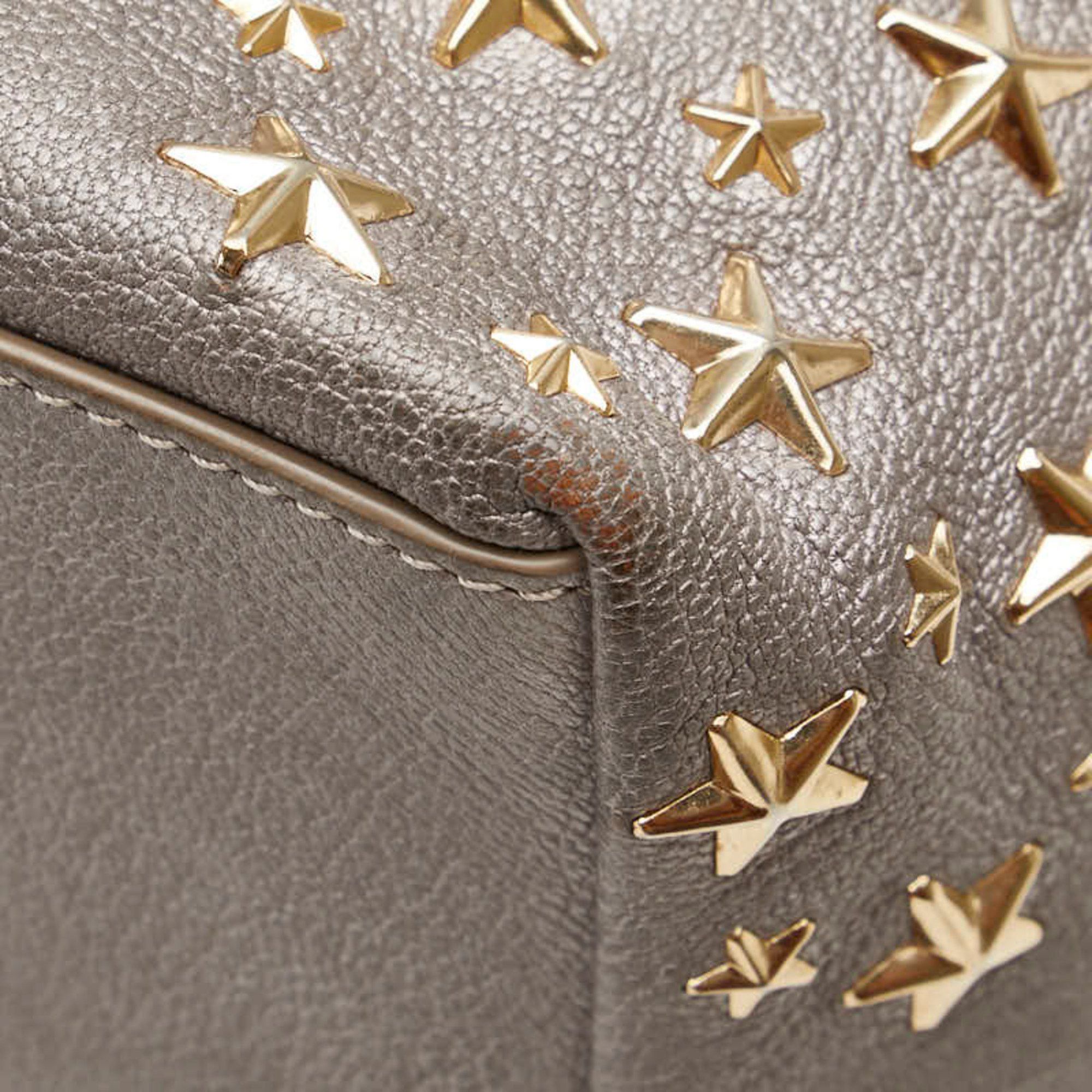 Jimmy Choo Jimmy Choo Sasha S Star Stud Handbag Tote Bag in Gray and Gold Leather for Women Size ONE SIZE - 4 Thumbnail