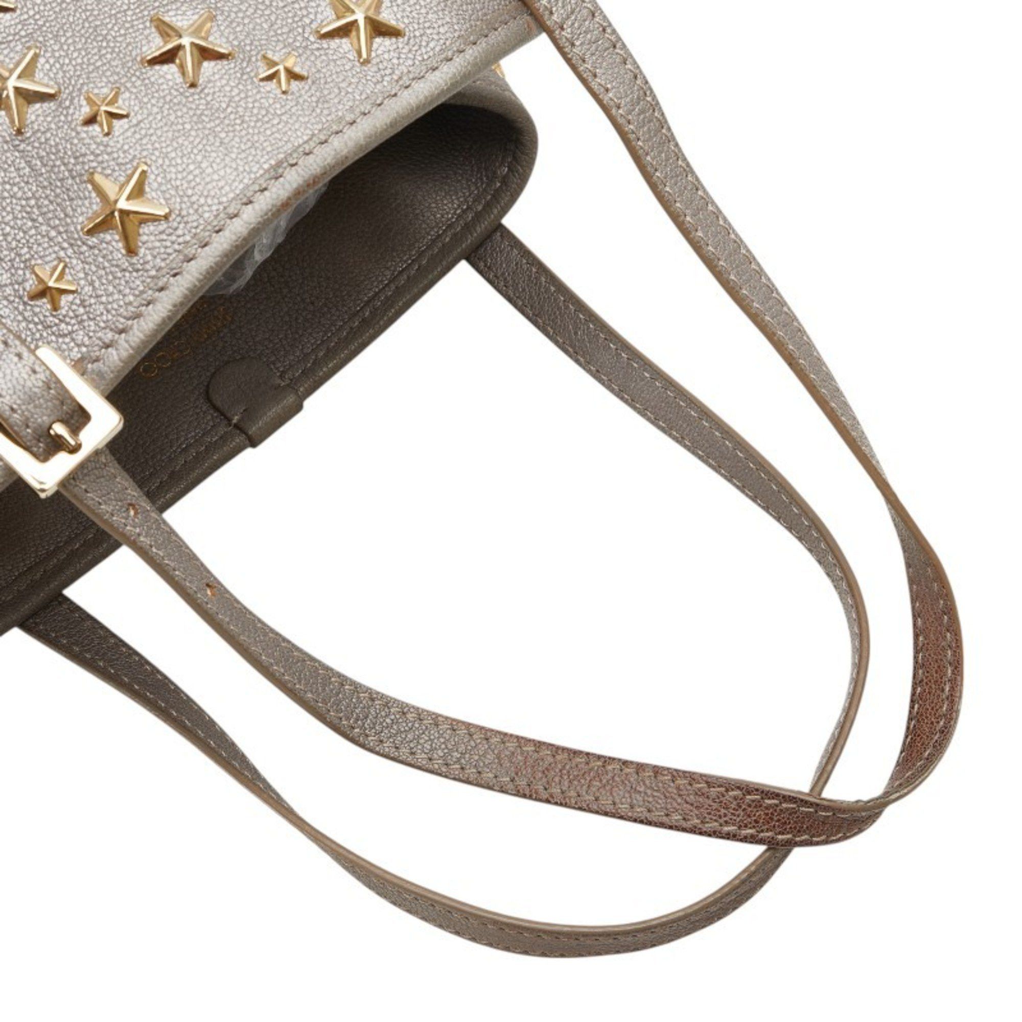 Jimmy Choo Jimmy Choo Sasha S Star Stud Handbag Tote Bag in Gray and Gold Leather for Women Size ONE SIZE - 9 Thumbnail