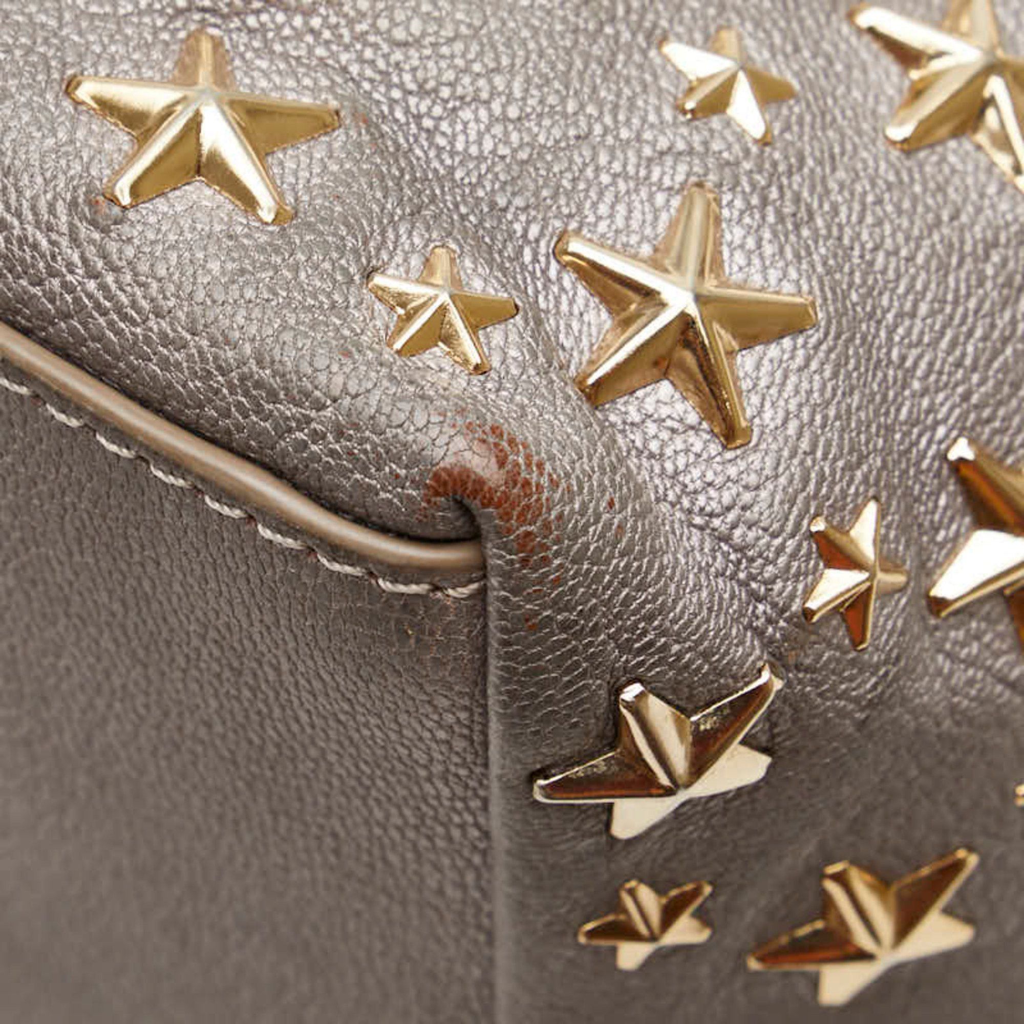 Jimmy Choo Jimmy Choo Sasha S Star Stud Handbag Tote Bag in Gray and Gold Leather for Women Size ONE SIZE - 6 Thumbnail