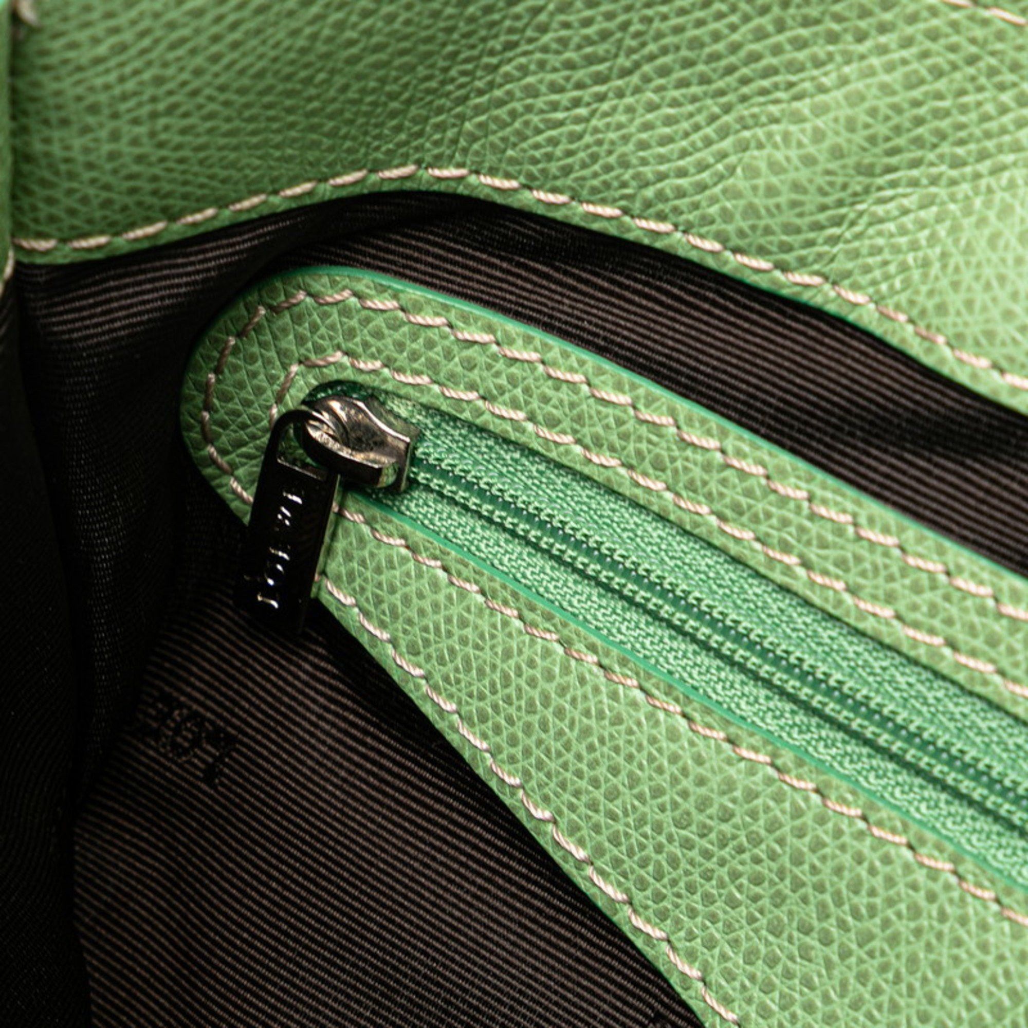 Loewe LOEWE Repeat Anagram Tote Bag Handbag Green Canvas Leather Women's Size ONE SIZE - 8 Thumbnail