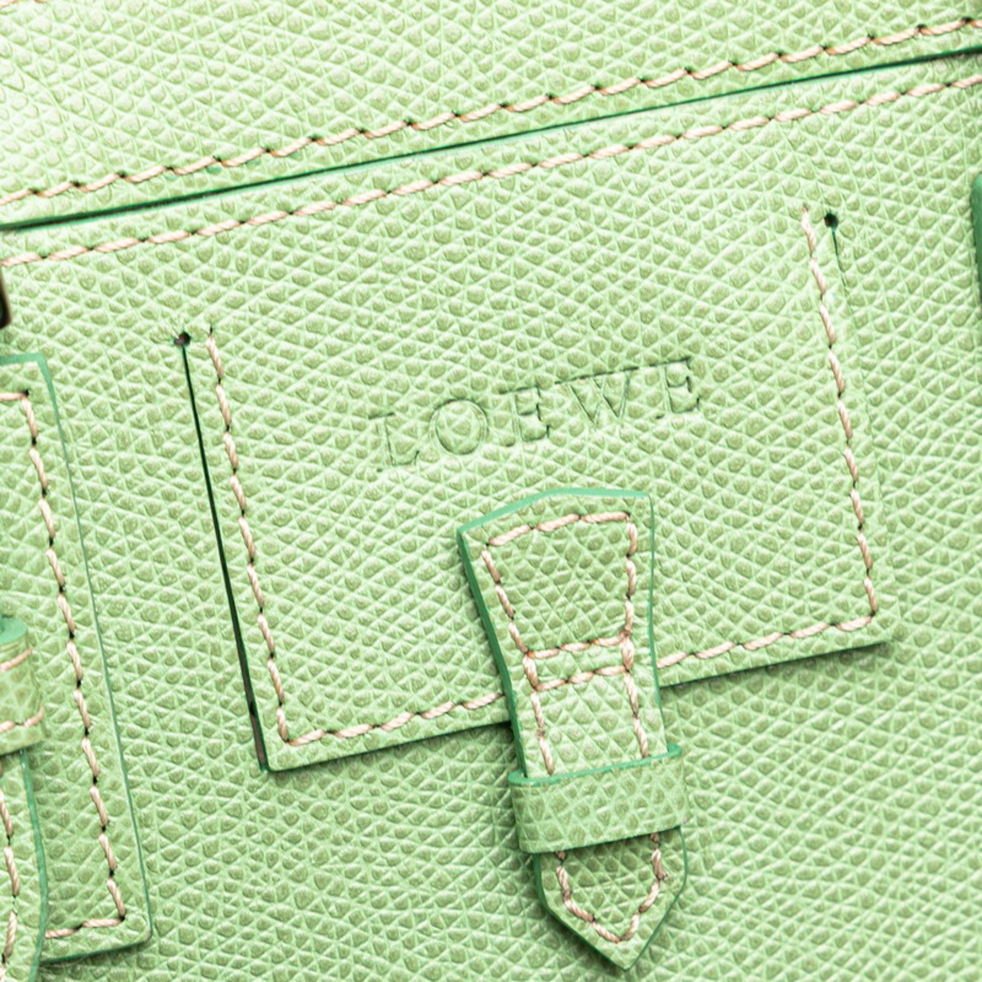 Loewe LOEWE Repeat Anagram Tote Bag Handbag Green Canvas Leather Women's Size ONE SIZE - 5 Thumbnail