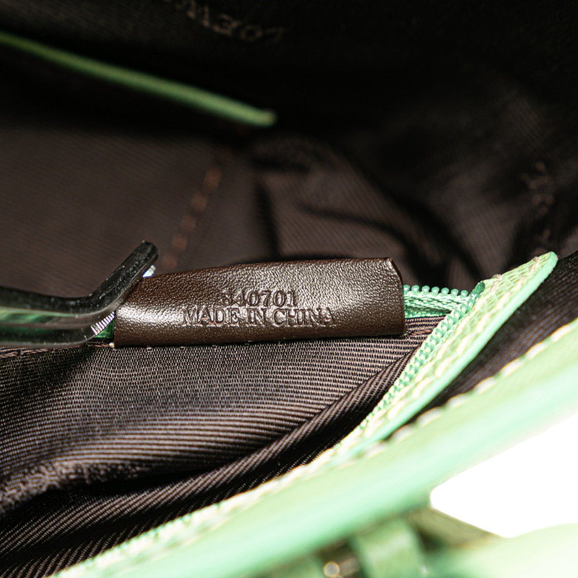 Loewe LOEWE Repeat Anagram Tote Bag Handbag Green Canvas Leather Women's Size ONE SIZE - 10 Thumbnail