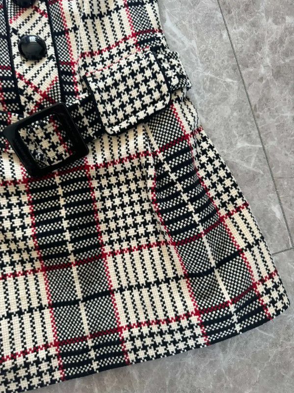 Burberry Burberry Check Wool Blend Short Sleeve Dress Size S / US 4 / IT 40 - 2 Thumbnail