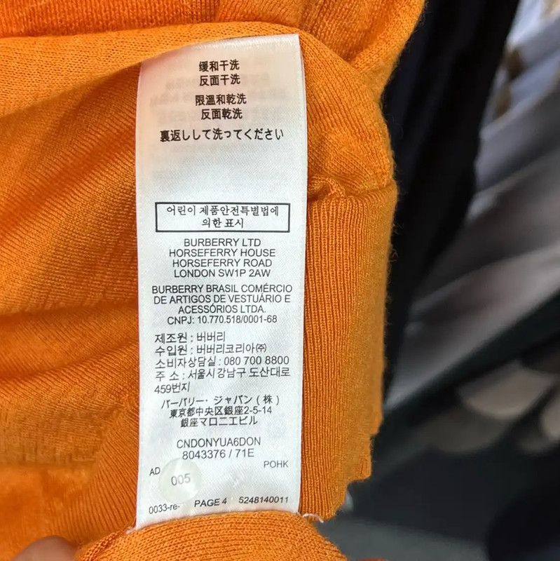 Burberry Burberry Orange Cotton Women's T-Shirt Size XS / US 0-2 / IT 36-38 - 5 Thumbnail