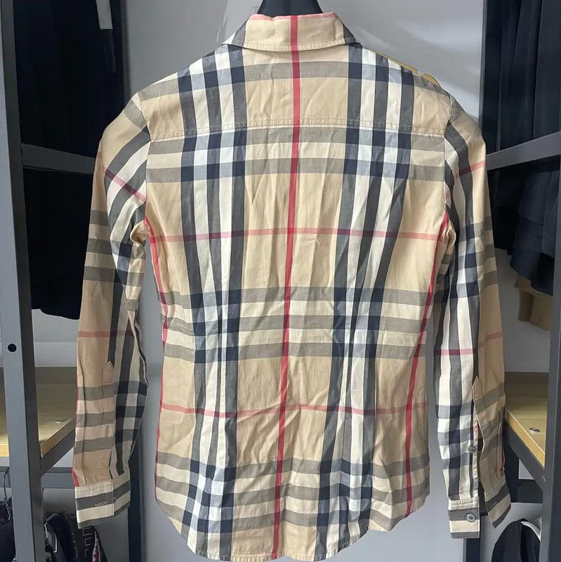 Burberry Burberry Women's XS Beige Check Shirt Size XS / US 0-2 / IT 36-38 - 2 Thumbnail