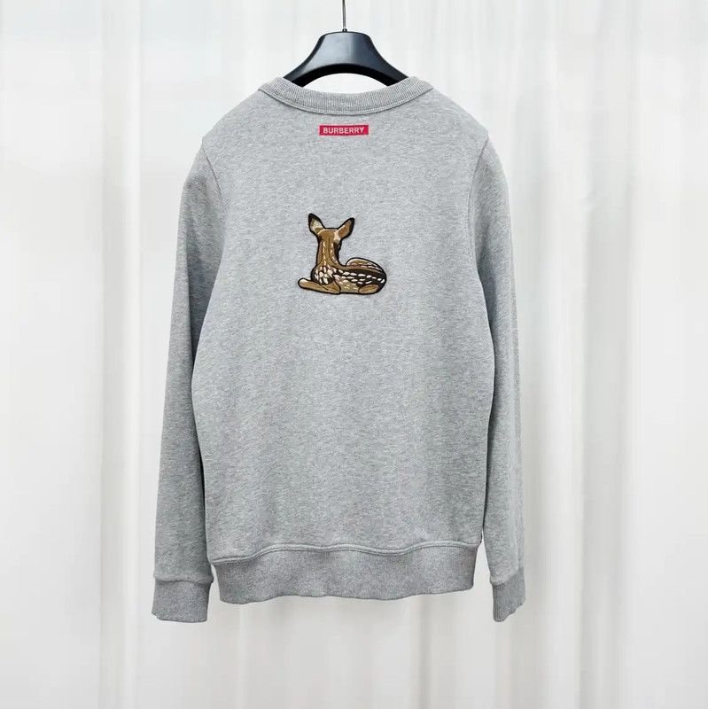 Burberry Burberry Gray Embroidered Logo Long Sleeve Sweatshirt Size XS / US 0-2 / IT 36-38 - 2 Thumbnail