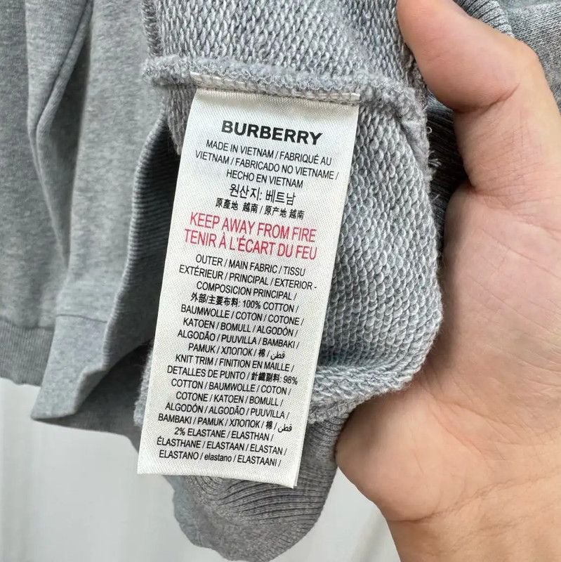 Burberry Burberry Gray Embroidered Logo Long Sleeve Sweatshirt Size XS / US 0-2 / IT 36-38 - 6 Thumbnail