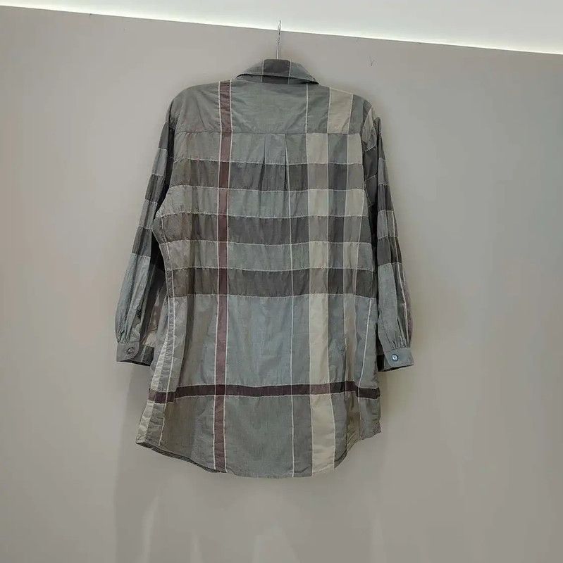 Burberry Burberry Ladies Gray Cotton Button-Up Shirt Size L / US 10 / IT 46 - 2 Thumbnail