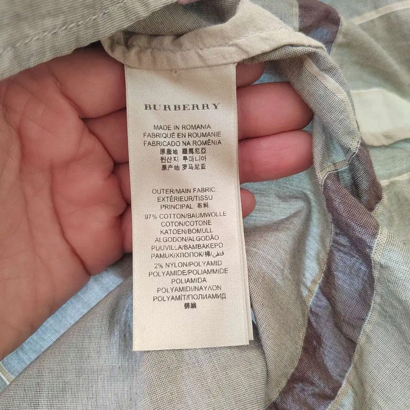 Burberry Burberry Ladies Gray Cotton Button-Up Shirt Size L / US 10 / IT 46 - 3 Thumbnail