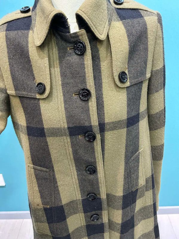 Burberry Burberry Green Wool Check Pattern Long Coat Size M / US 6-8 / IT 42-44 - 5 Thumbnail