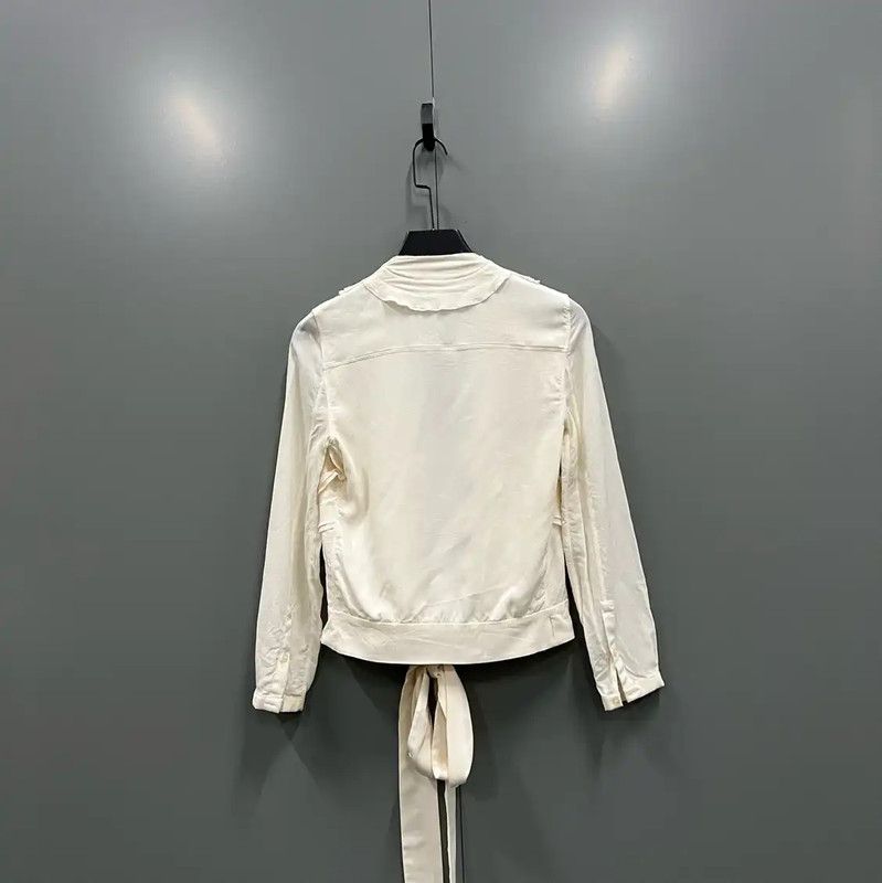 Burberry Burberry White Cotton Long Sleeve Blouse Size ONE SIZE - 2 Thumbnail