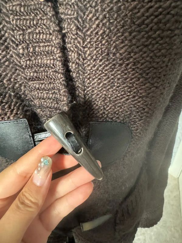 Burberry Brown Wool-Blend Hooded Cardigan