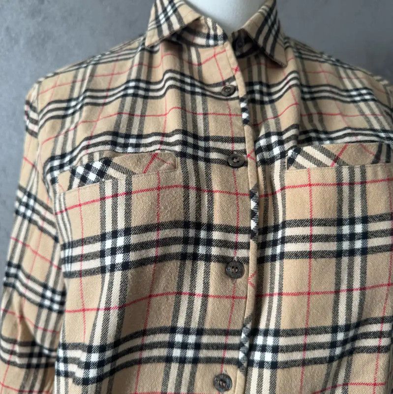 Burberry Burberry Khaki Cotton Long Sleeve Shirt Size M / US 6-8 / IT 42-44 - 4 Thumbnail