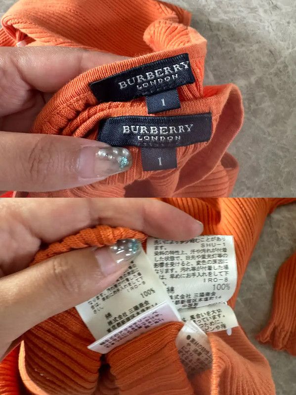 Burberry Burberry Orange Ribbed Long Sleeve Cardigan Size S / US 4 / IT 40 - 4 Thumbnail