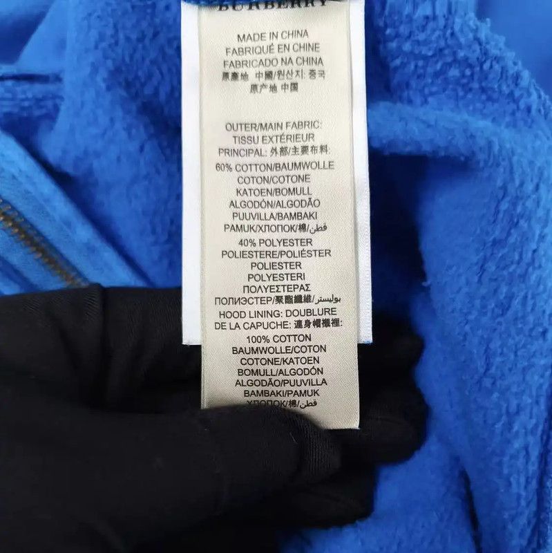 Burberry Burberry Blue Cotton Blend Embroidered Sweatshirt Size M / US 6-8 / IT 42-44 - 5 Thumbnail