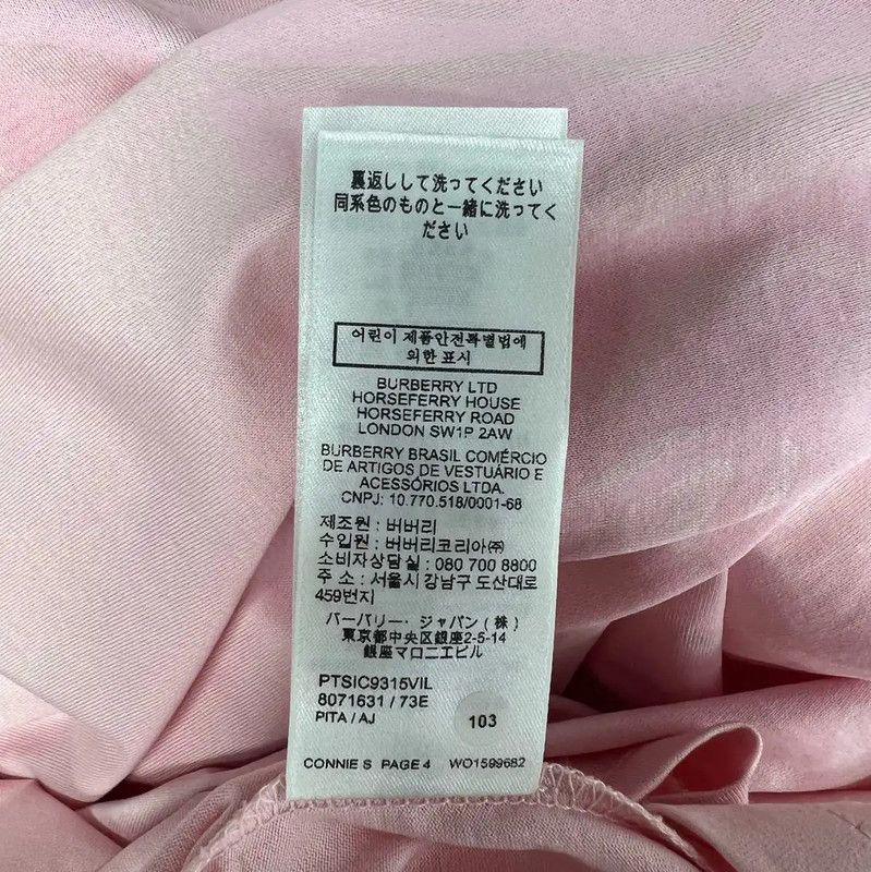 Burberry Burberry Pink Cotton T-Shirt for Women Size M / US 6-8 / IT 42-44 - 5 Thumbnail