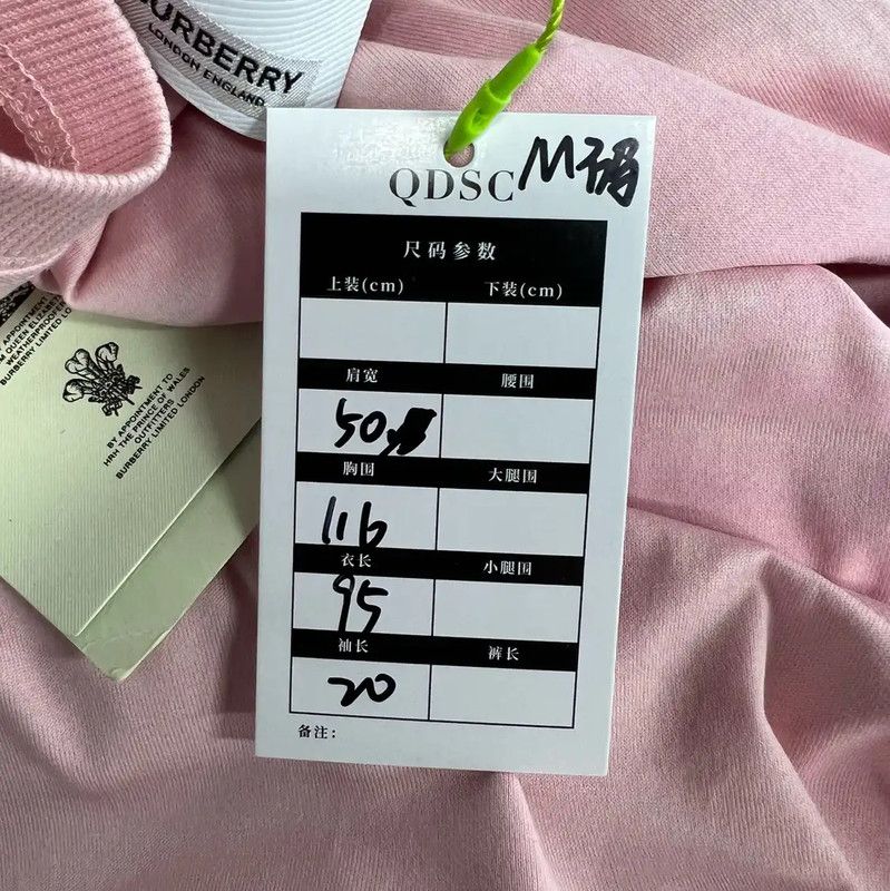 Burberry Burberry Pink Cotton T-Shirt for Women Size M / US 6-8 / IT 42-44 - 6 Thumbnail