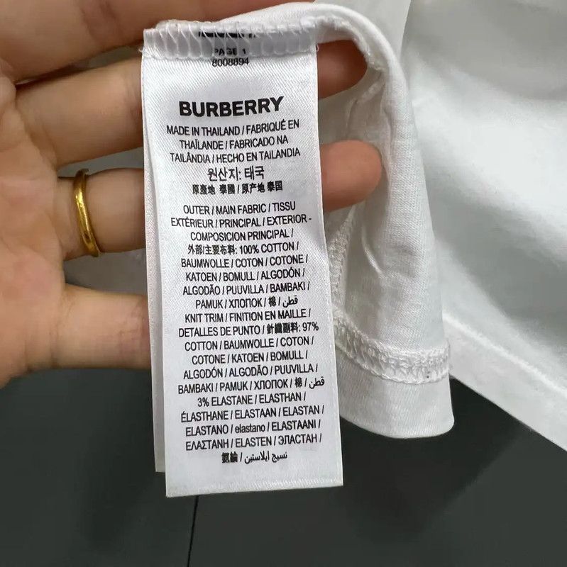 Burberry Burberry White Cotton Logo Short Sleeve Tee Size M / US 6-8 / IT 42-44 - 3 Thumbnail