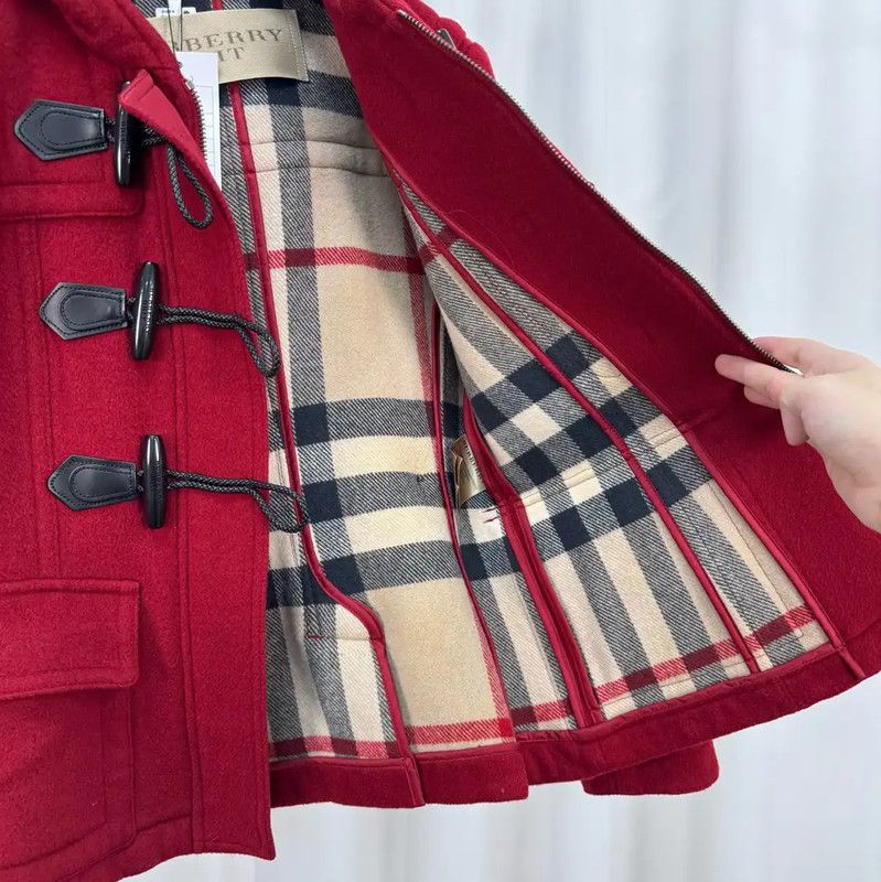 Burberry Burberry Red Wool Toggle Coat for Women Size M / US 6-8 / IT 42-44 - 5 Thumbnail