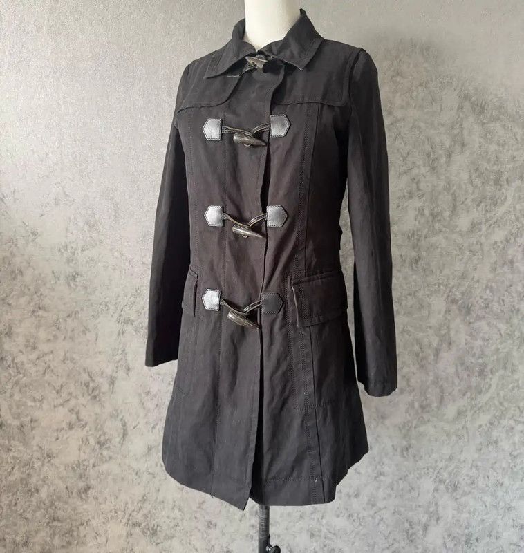 Burberry Burberry Black Cotton Mid-Length Coat Size M / US 6-8 / IT 42-44 - 2 Thumbnail
