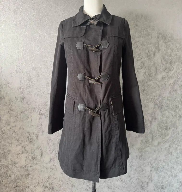Burberry Burberry Black Cotton Mid-Length Coat Size M / US 6-8 / IT 42-44 - 3 Thumbnail