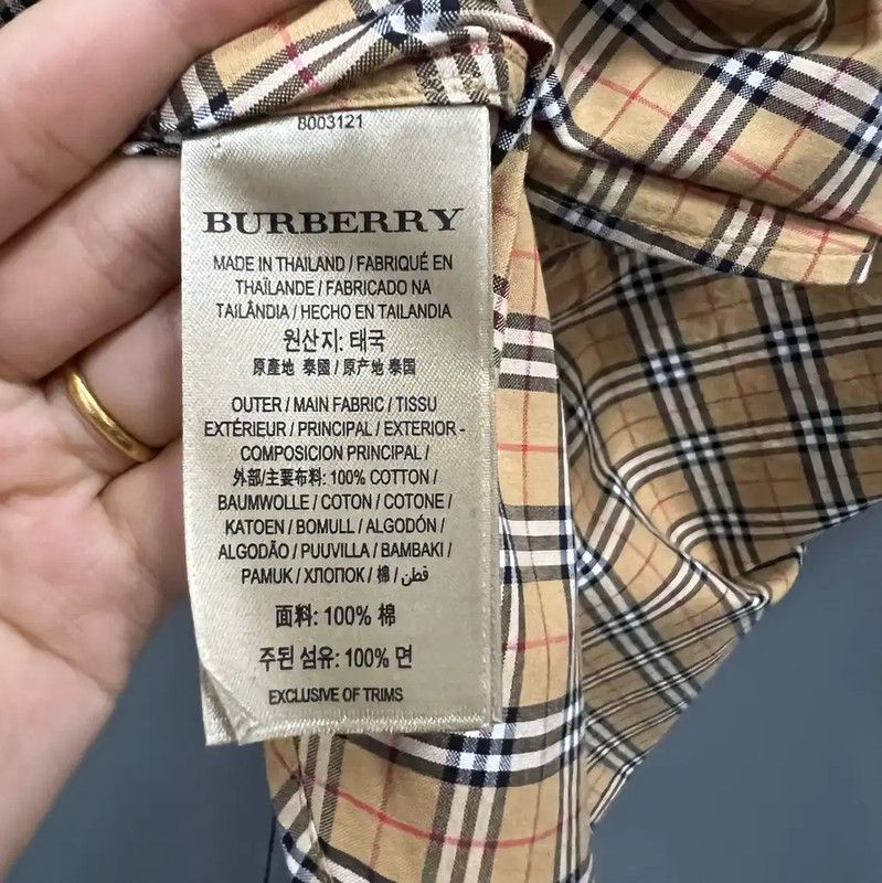Burberry Burberry Khaki Checked Long Sleeve Shirt Size ONE SIZE - 3 Thumbnail