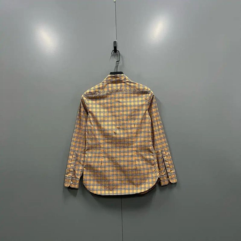 Burberry Burberry Khaki Checked Long Sleeve Shirt Size ONE SIZE - 2 Thumbnail