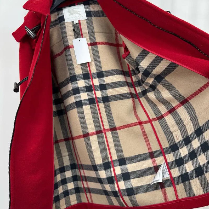 Burberry Burberry Red Wool Logo Coat for Women Size L / US 10 / IT 46 - 6 Thumbnail