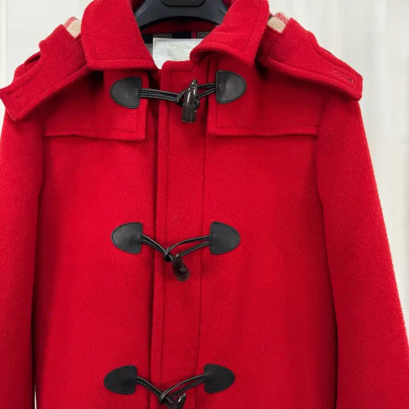 Burberry Burberry Red Wool Logo Coat for Women Size L / US 10 / IT 46 - 3 Thumbnail