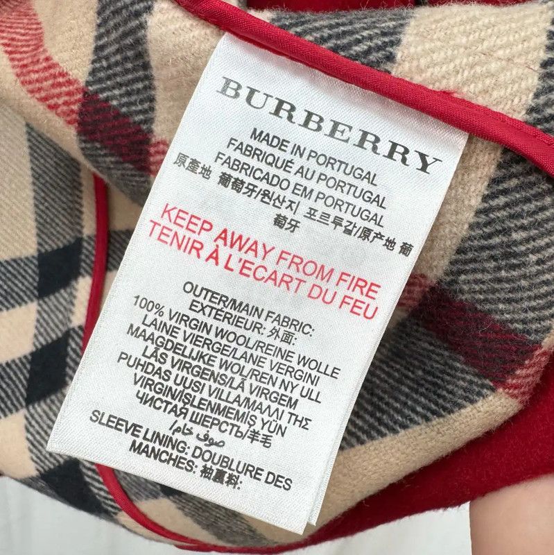 Burberry Burberry Red Wool Logo Coat for Women Size L / US 10 / IT 46 - 8 Thumbnail